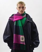 Green & Pink Two Tails Of Merino Scarf