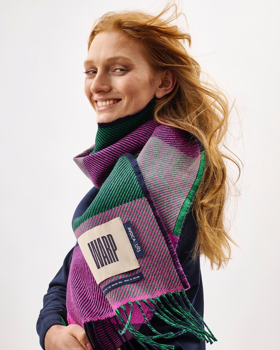 Green & Pink Two Tails Of Merino Scarf – Avoca