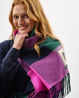 Green & Pink Two Tails Of Merino Scarf