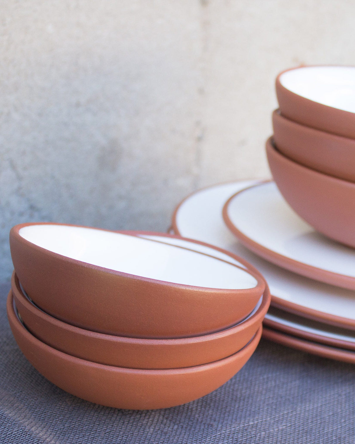 Earth Red Clay & White Glaze 12.5cm Bowl