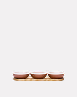 Earth-Red-Clay-White-Glaze-Snack-Bowls-Wood-Tray-Set-of-3
