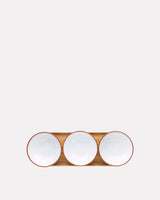 Earth-Red-Clay-White-Glaze-Snack-Bowls-Wood-Tray-Set-of-3