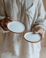 Earth-Red-Clay-White-Glaze-Small-13cm-Plates-Set-of-2