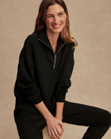 Black Hawley Half Zip Sweathsirt