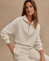 Ivory-Marl-Hawley-Half-Zip-Sweatshirt