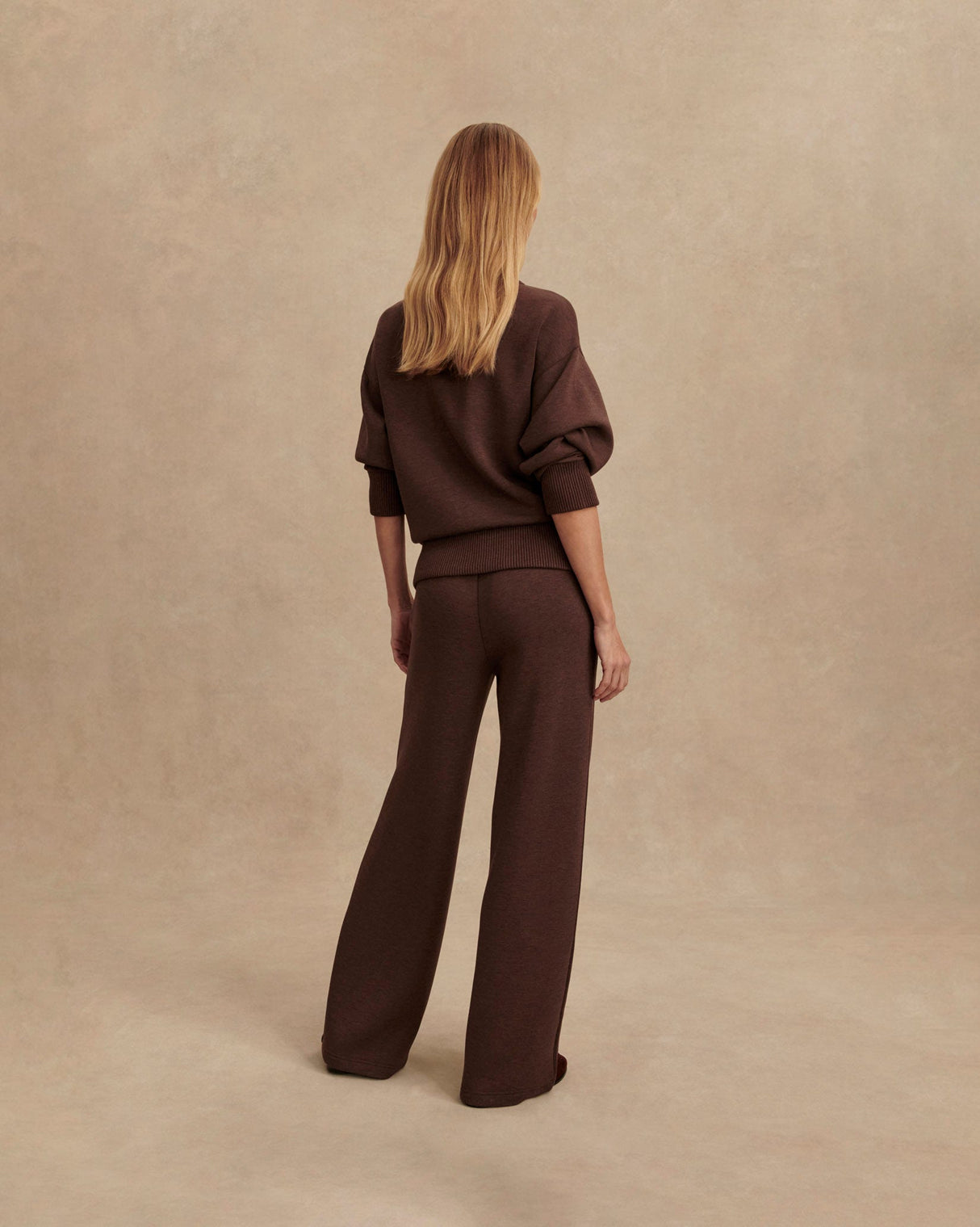 Coffee Bean Marl Wide Leg Trousers
