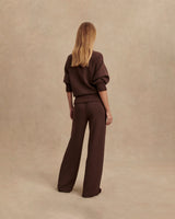 Coffee Bean Marl Wide Leg Trousers