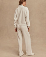 Ivory Marl Wide Leg Trousers