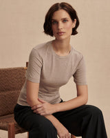 Light-Grey-Marl-Regina-Fitted-T-Shirt