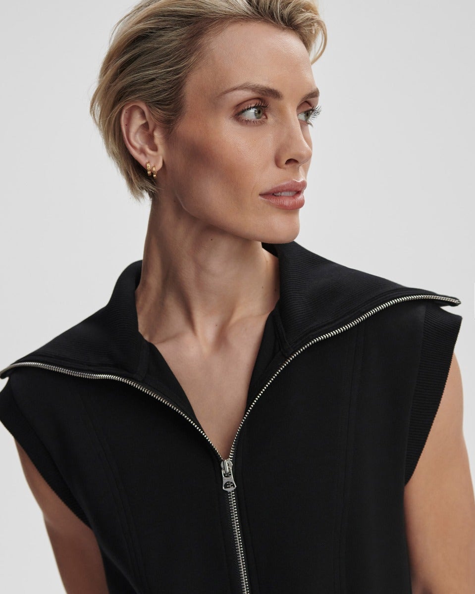 Black Rebecca Zip Through Dress