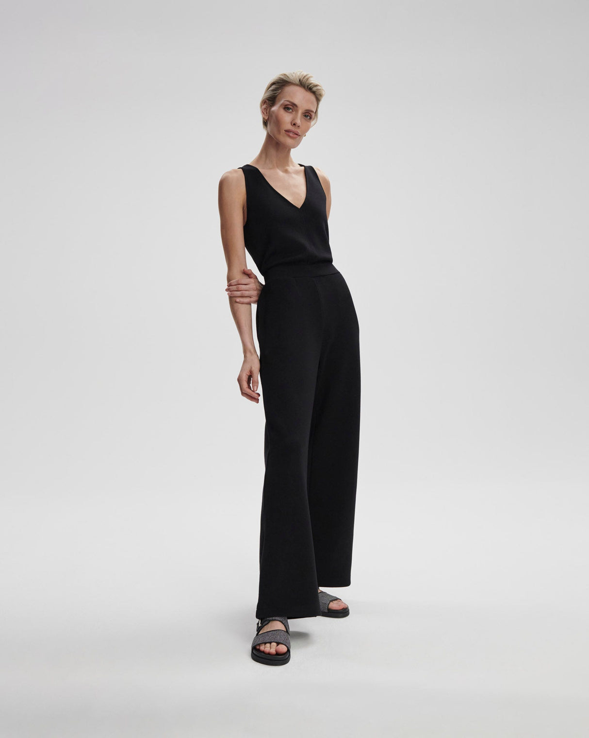 Black Alina Wide Leg Jumpsuit