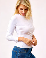White-Edna-Fitted-Long-Sleeve-Top