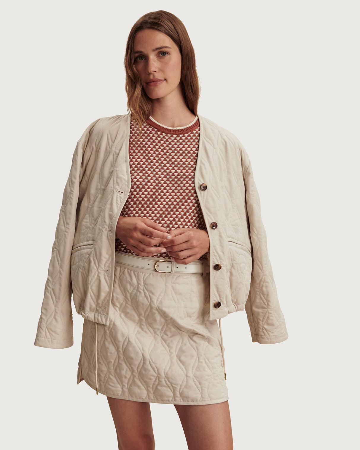Oat Milk Saba Quilted Jacket