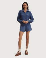 Bijou Blue Morwenna Half-Zip Cotton Knit Sweater
