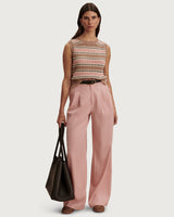 Warm Taupe & Mellow Rose Deeley Cotton Stitch Knit Vest