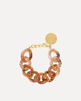 Bernstein Brown Acetate Flat Chain Bracelet