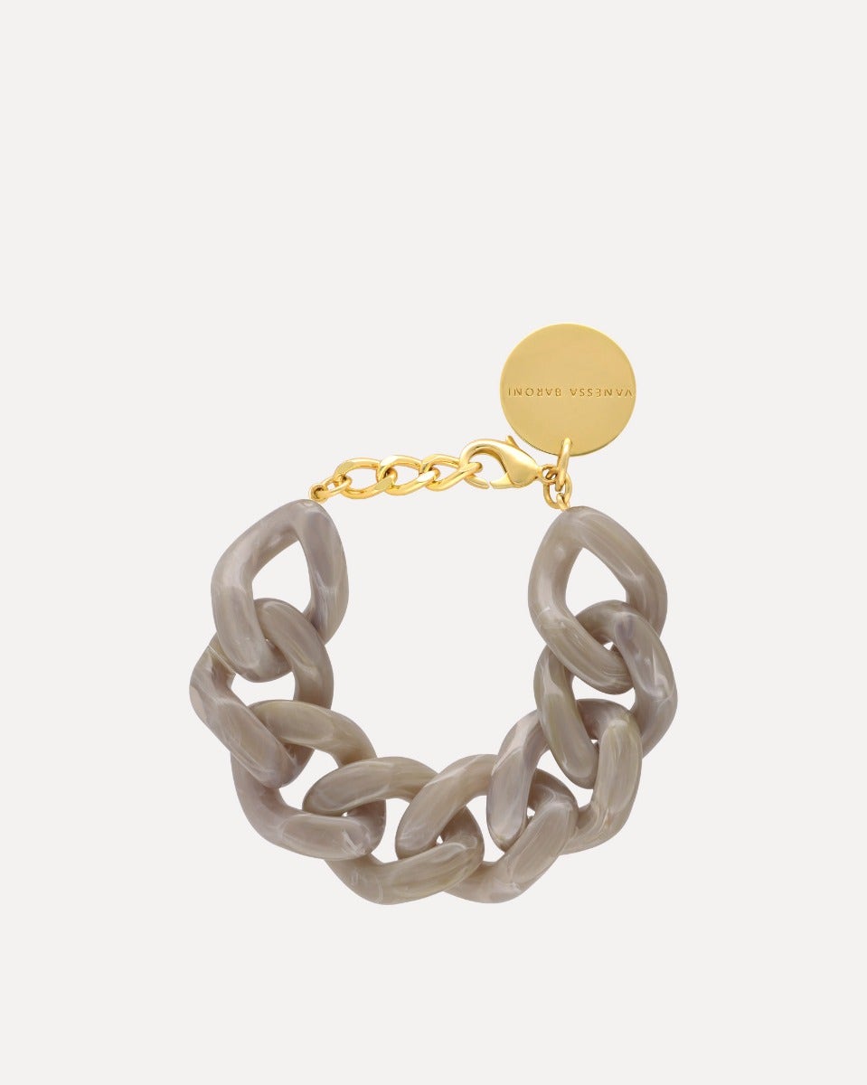 Greige Marble Acetate Great Chain Bracelet