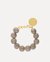 Greige Marble Acetate Bead Bracelet