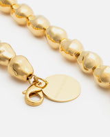 Gold Organic Pearl Short Necklace