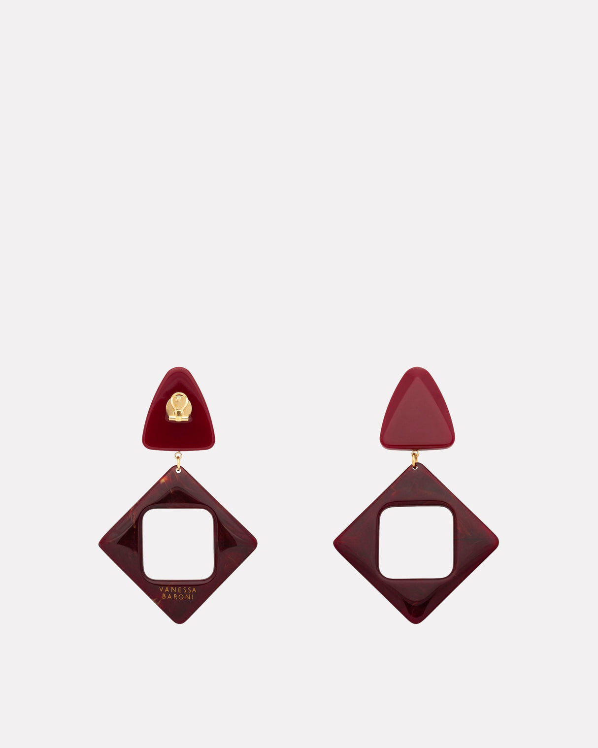 Bordeaux Geometric Earrings