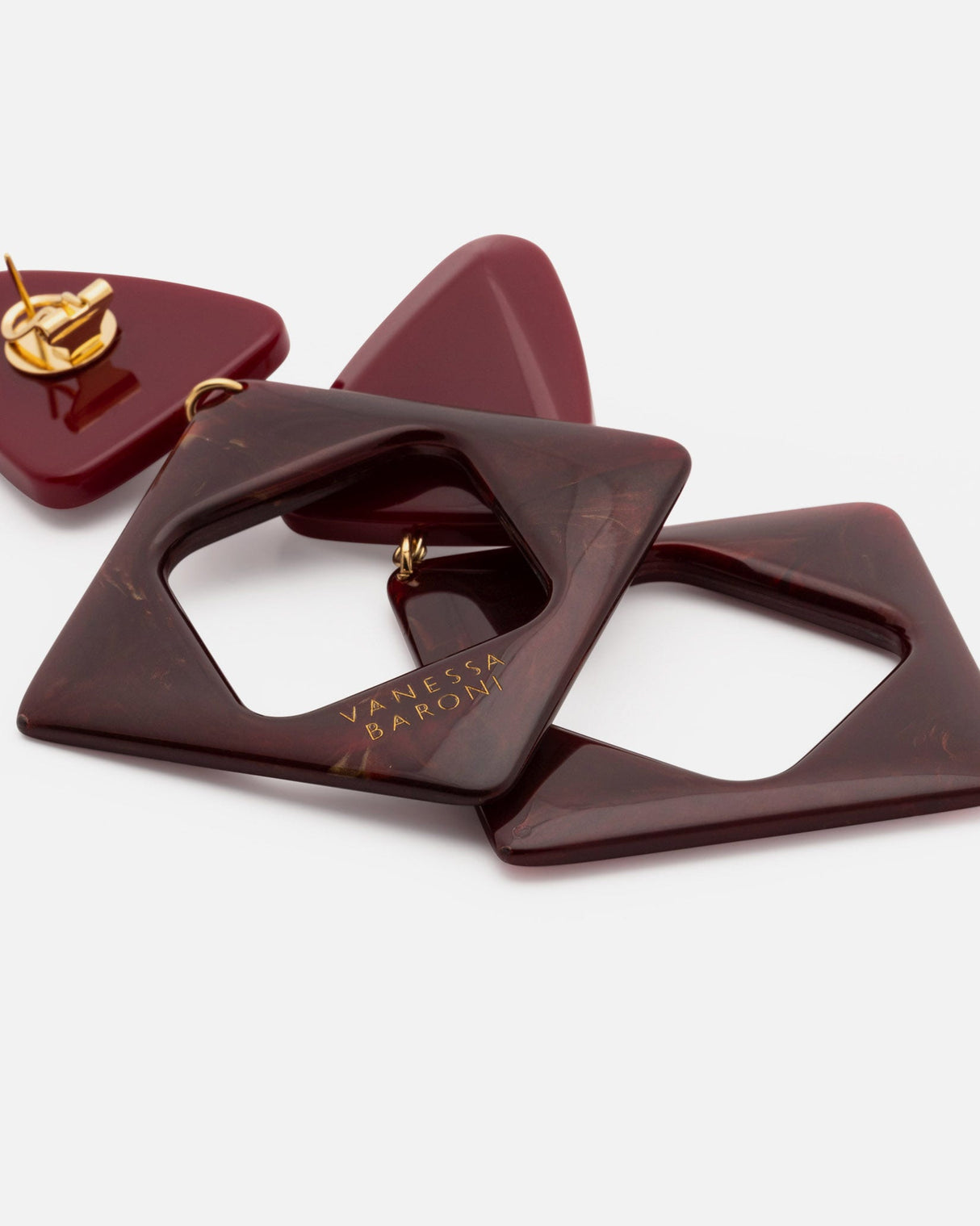 Bordeaux Geometric Earrings
