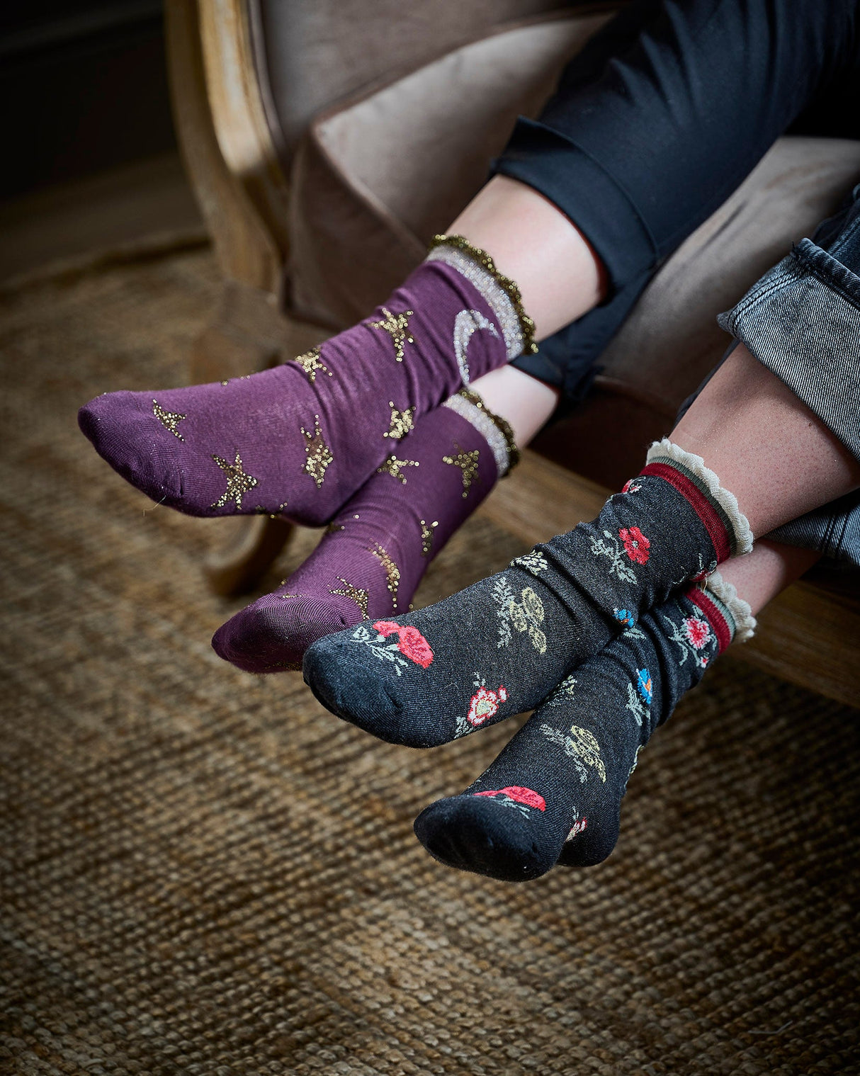 Victoria Flower Ankle Socks