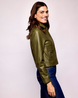 Deep Lichen Leather Worker Jacket