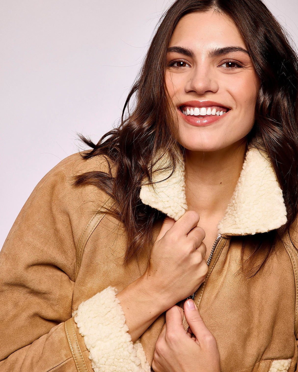 Nomad Suede Shearling Cropped Jacket