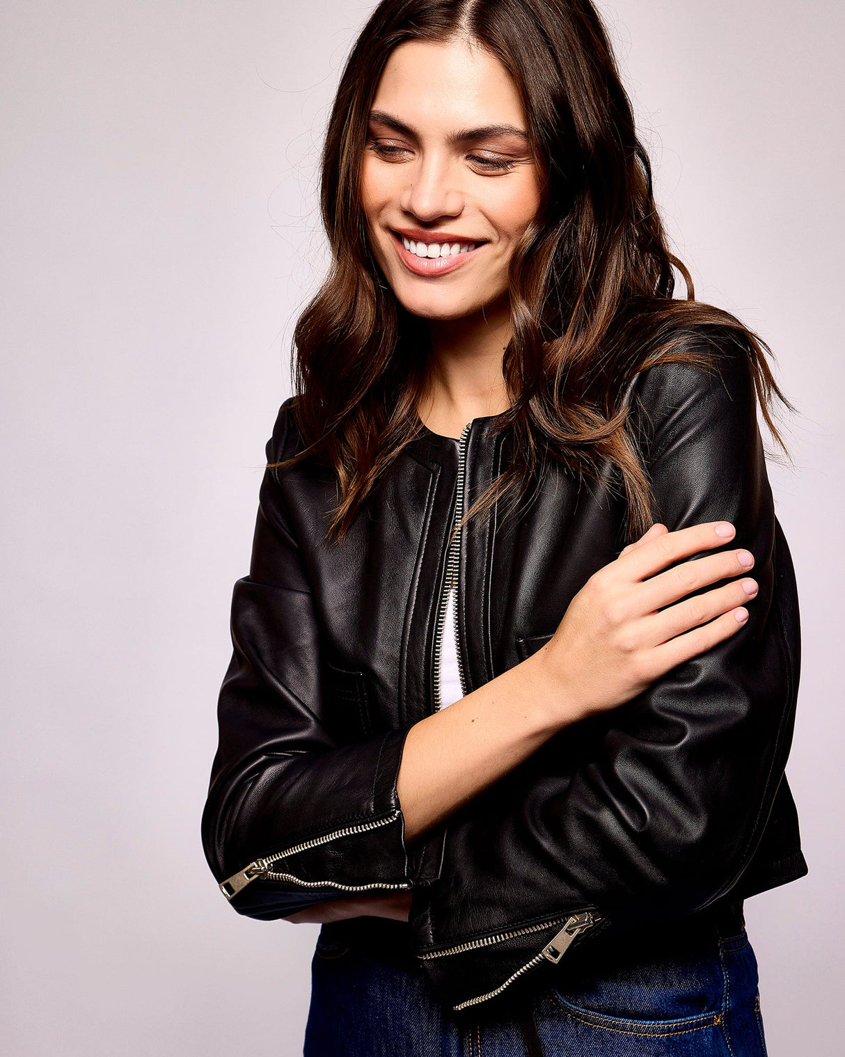 Black-Leather-Round-Neck-Jacket