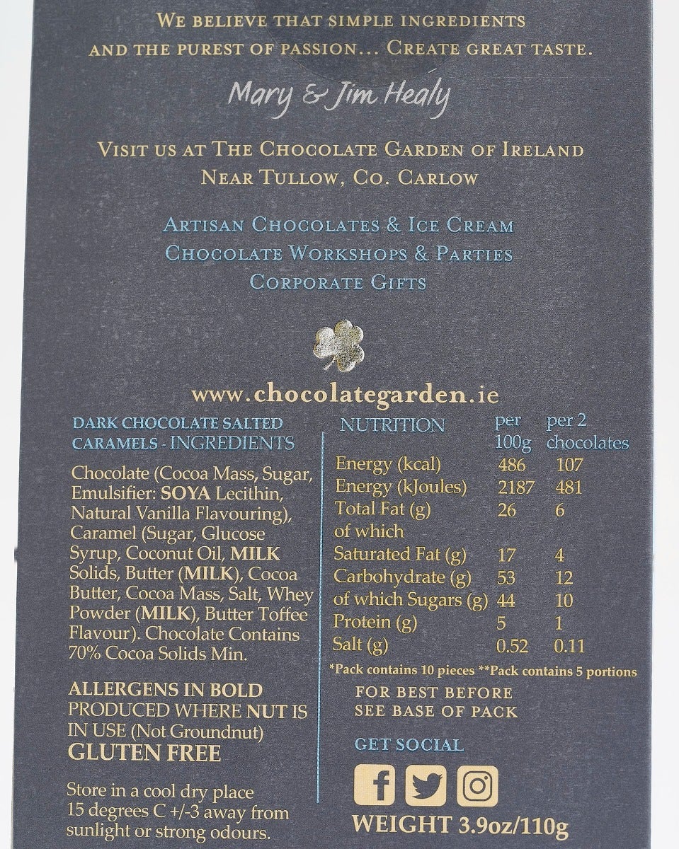 The Chocolate Garden of Ireland Dark Chocolate Salted Caramels