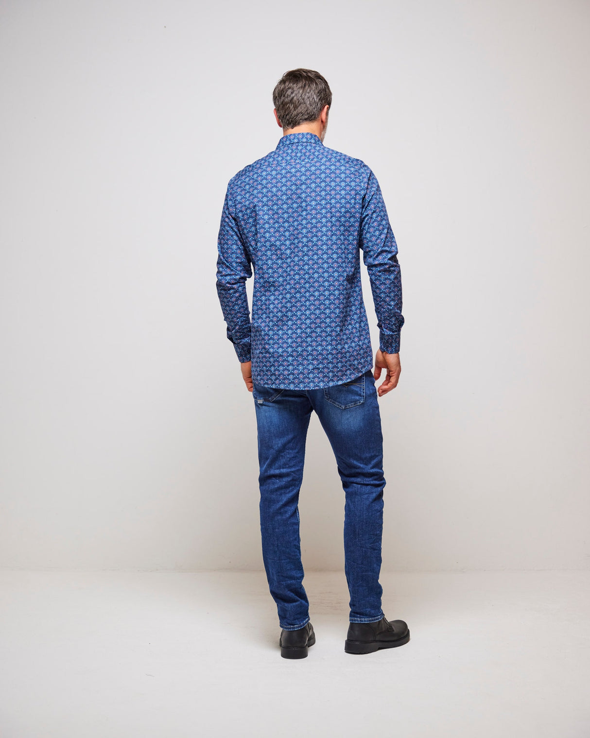 Navy Wishes Print 100% Cotton Shirt