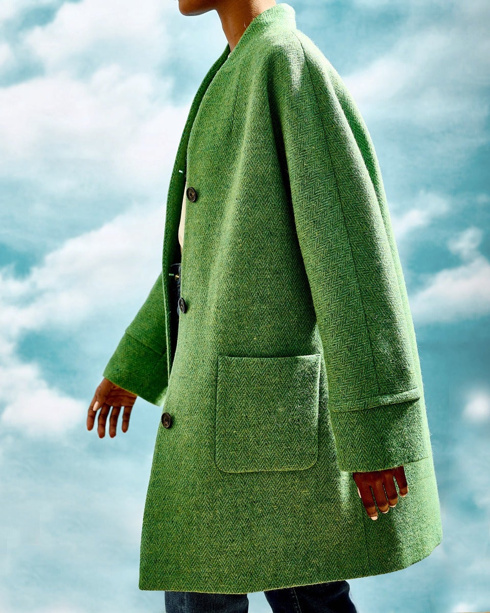Mist Oak Donegal Wool Coat