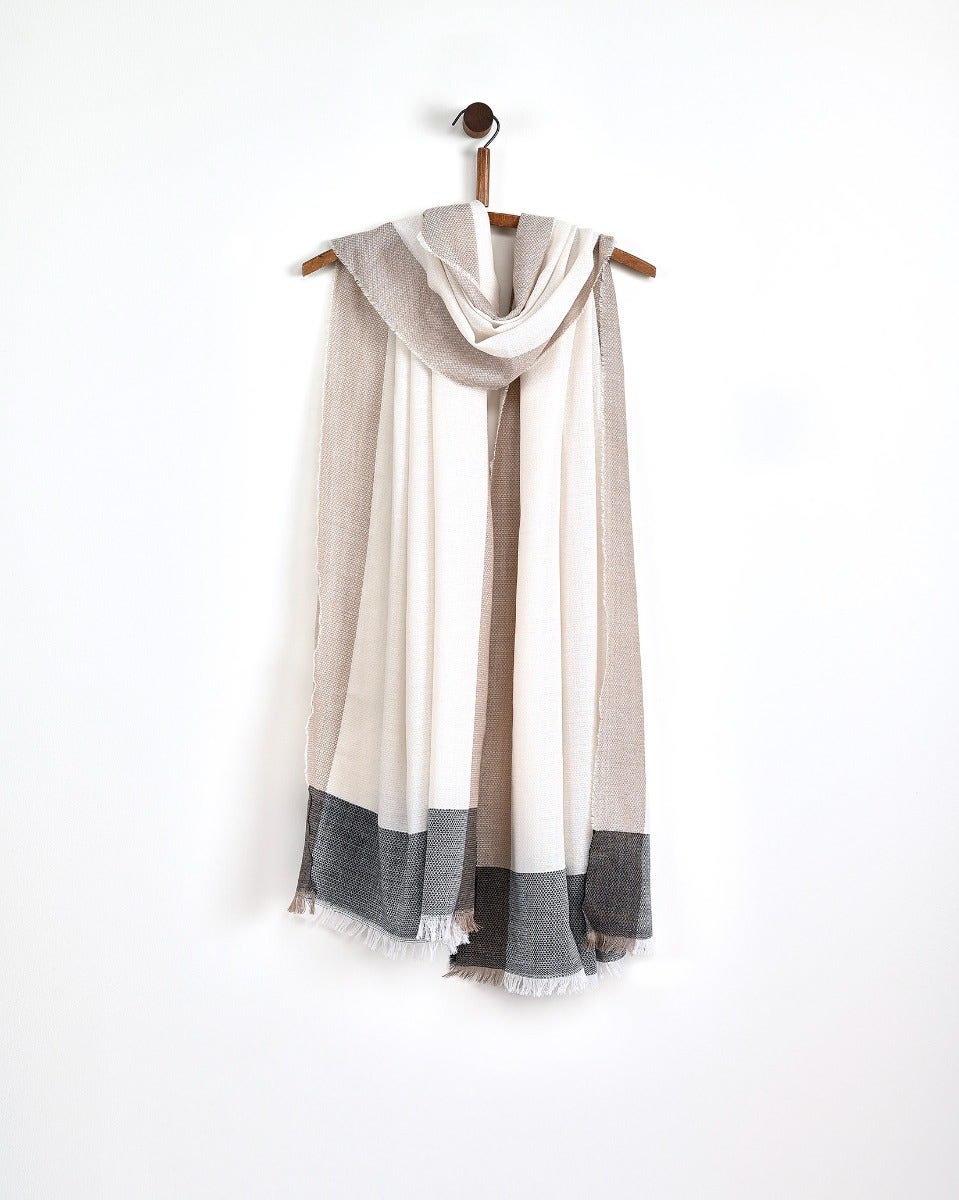 Neutral Diamond Divide Worsted Wool Wrap