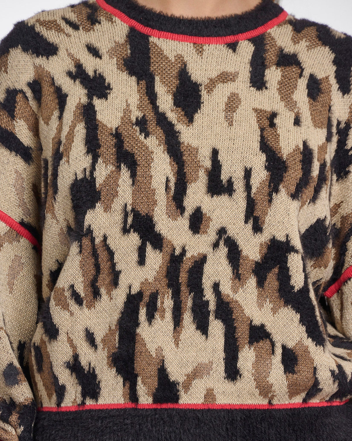 Taupe Leopard Wren Crewneck Jumper