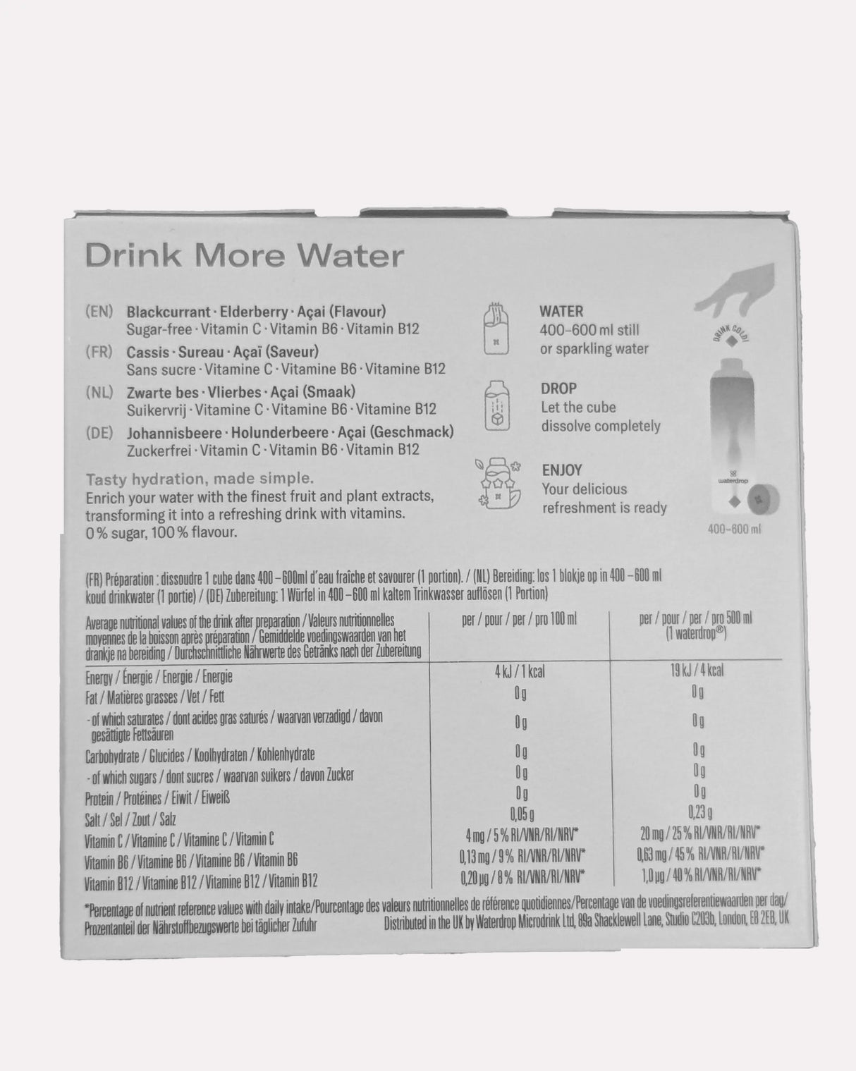 Waterdrop Blackcurrant Vitamin Hydration Cubes