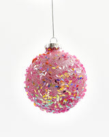Pink-Glittering-Sequins-Bauble-Glass-Tree-Ornament