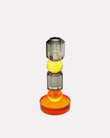 Grey-Orange-Yellow-Glass-Taper-Candle-Holder