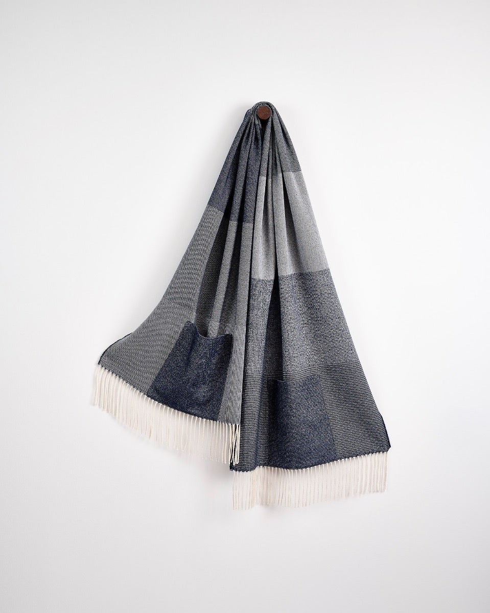 Navy Weaver's Embrace Merino Pocket Wrap