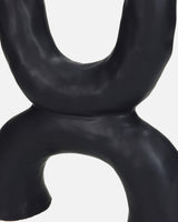 Matte Black Organic Fine Earthenware Double Candle Holder