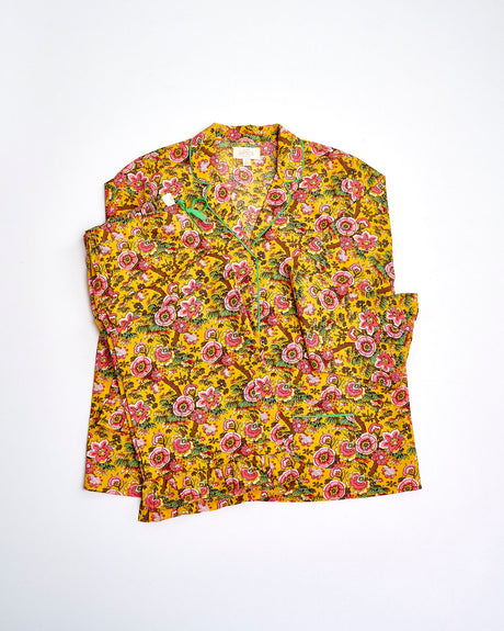 Yellow-Bloom-Cotton-Pyjama-Set